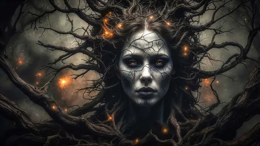 The Witch of the Wood artwork from the Abstract Goth gallery at WickedSickArt Studio