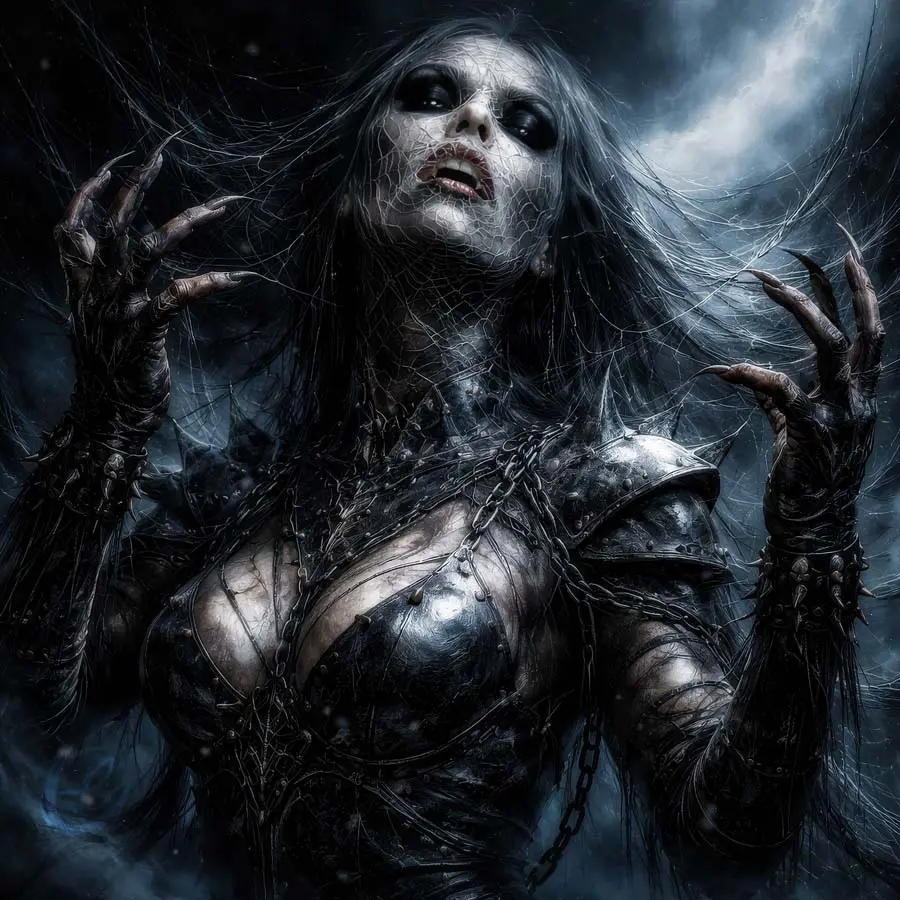 The Spider Queen artwork from the Noir Edge gallery at WickedSickArt Studio