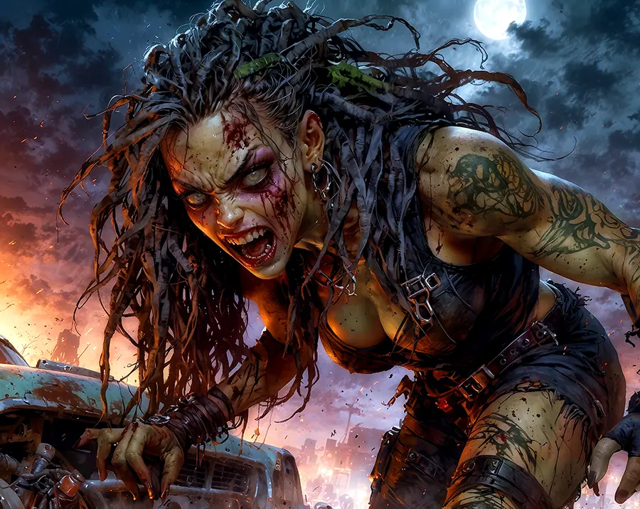 Living Dead Girl artwork from the Ink & Chaos gallery at WickedSickArt Studio