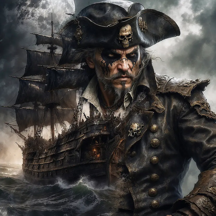 Pirate Captain - Blackeyed Bill Willox artwork from the Mythic Warlords gallery at WickedSickArt Studio