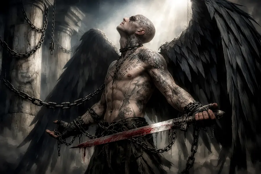 I Offer my Sword artwork from the Mythic Warlords gallery at WickedSickArt Studio