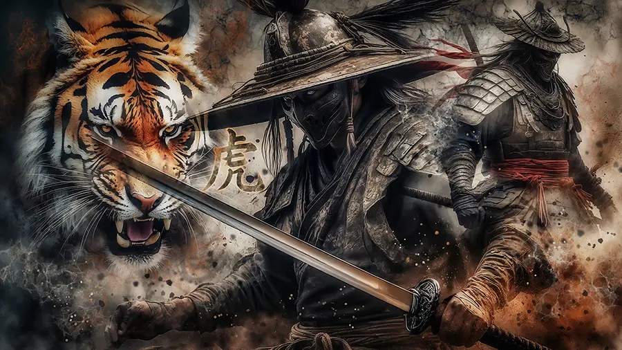 Tora Musha artwork from the Mythic Warlords gallery at WickedSickArt Studio