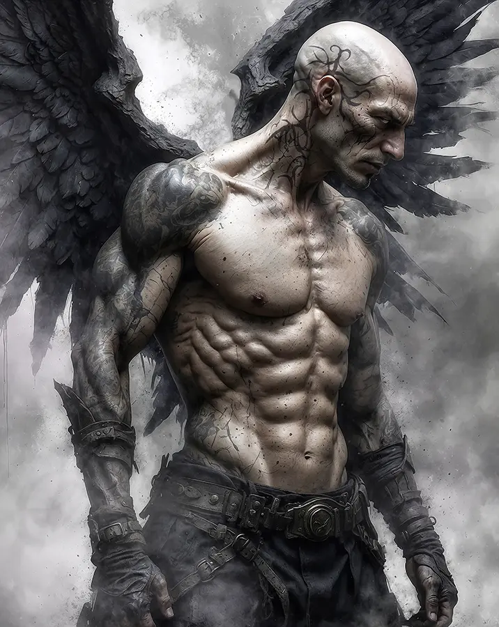 The Penitent Angel artwork from the Mythic Warlords gallery at WickedSickArt Studio