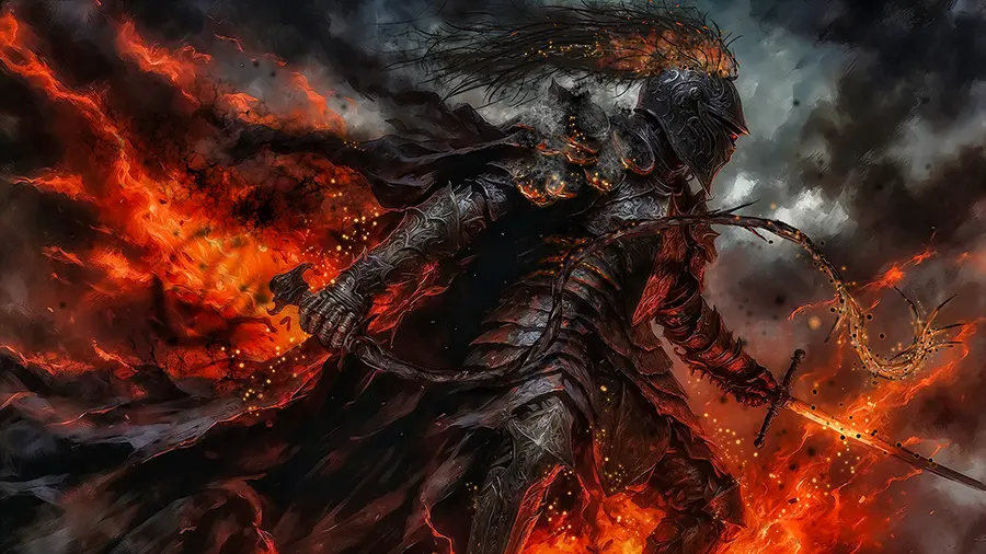 The Blazerite Black Knight of the 5th Hell artwork from the Dread Titans gallery at WickedSickArt Studio