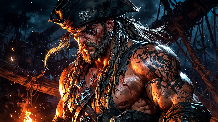 REDRUM Pirates - Captain Ram artwork from the Void & Steel gallery at WickedSickArt Studio