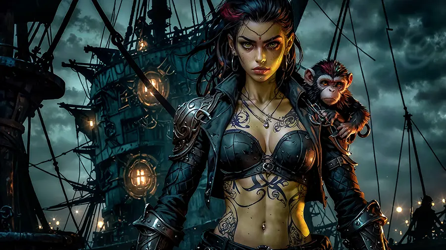 Jennessa Graves - Space Pirates artwork from the Void & Steel gallery at WickedSickArt Studio