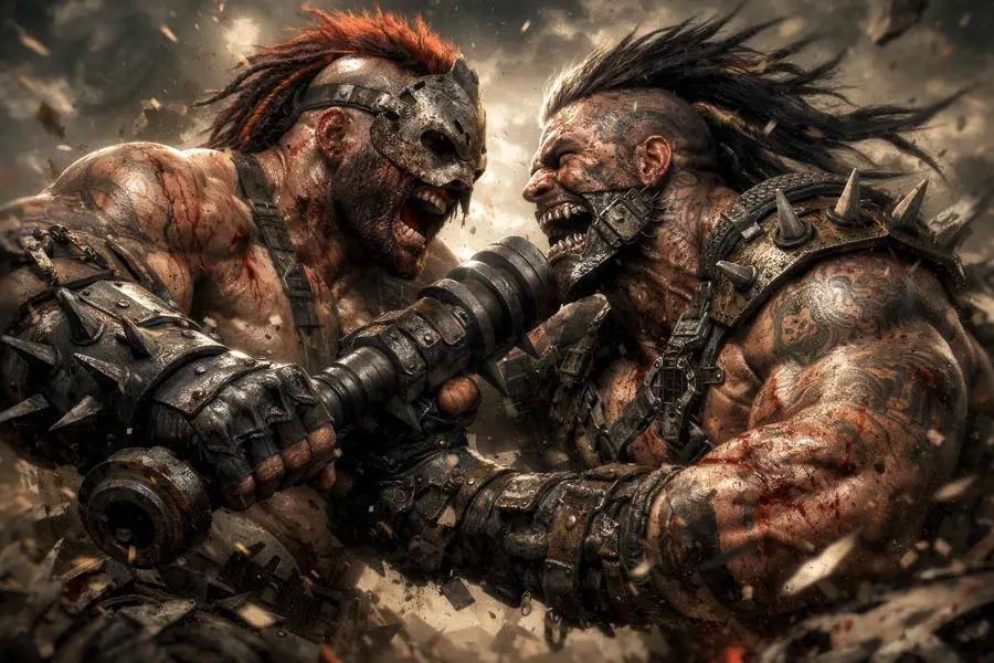 Battle of the Titans artwork from the Apocalyptic Realms gallery at WickedSickArt Studio