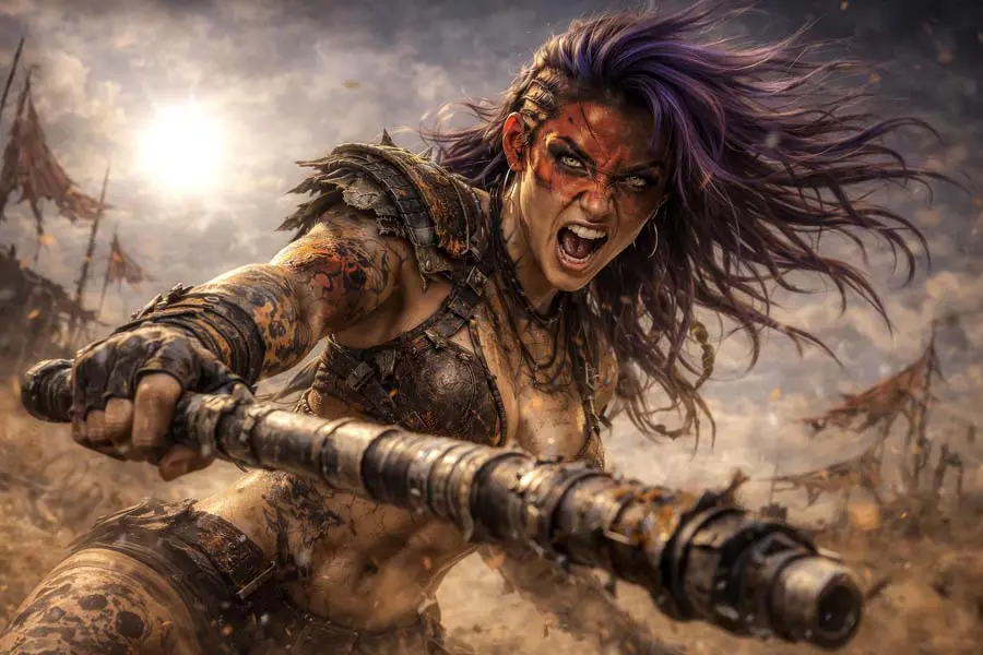 Layla in the Arena artwork from the Apocalyptic Realms gallery at WickedSickArt Studio