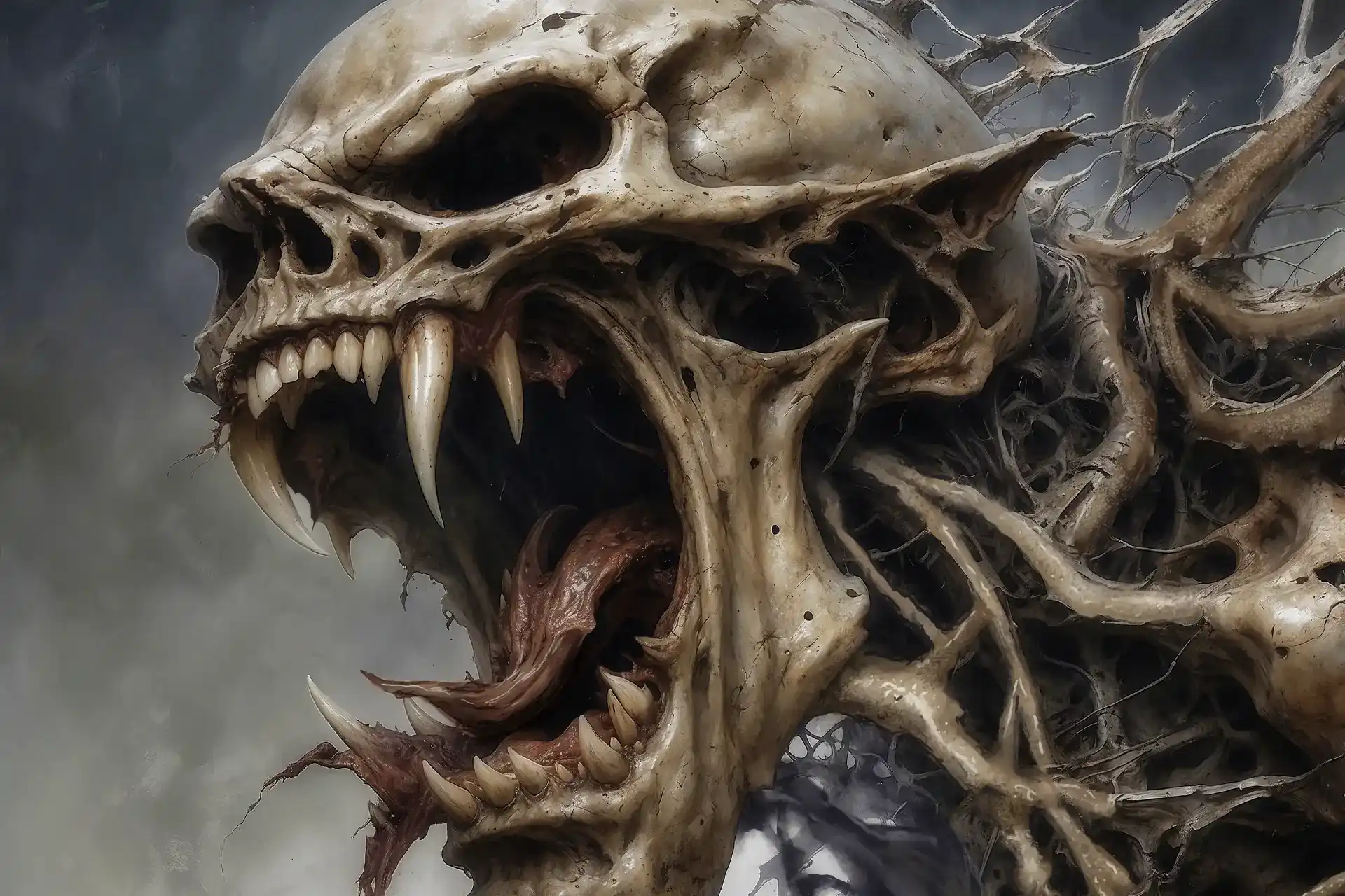 Abstract goth dark art portal with shadowed atmosphere and cold steel tones by WickedSickArt Studio