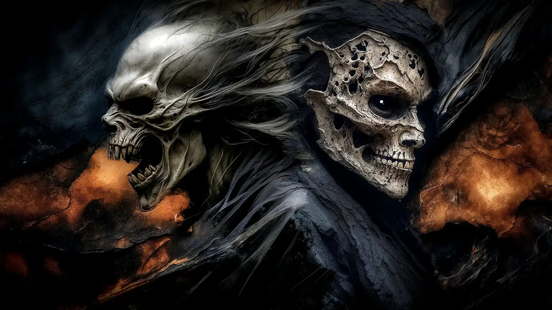 Noir edge horror art portal with cinematic shadows and high contrast by WickedSickArt Studio