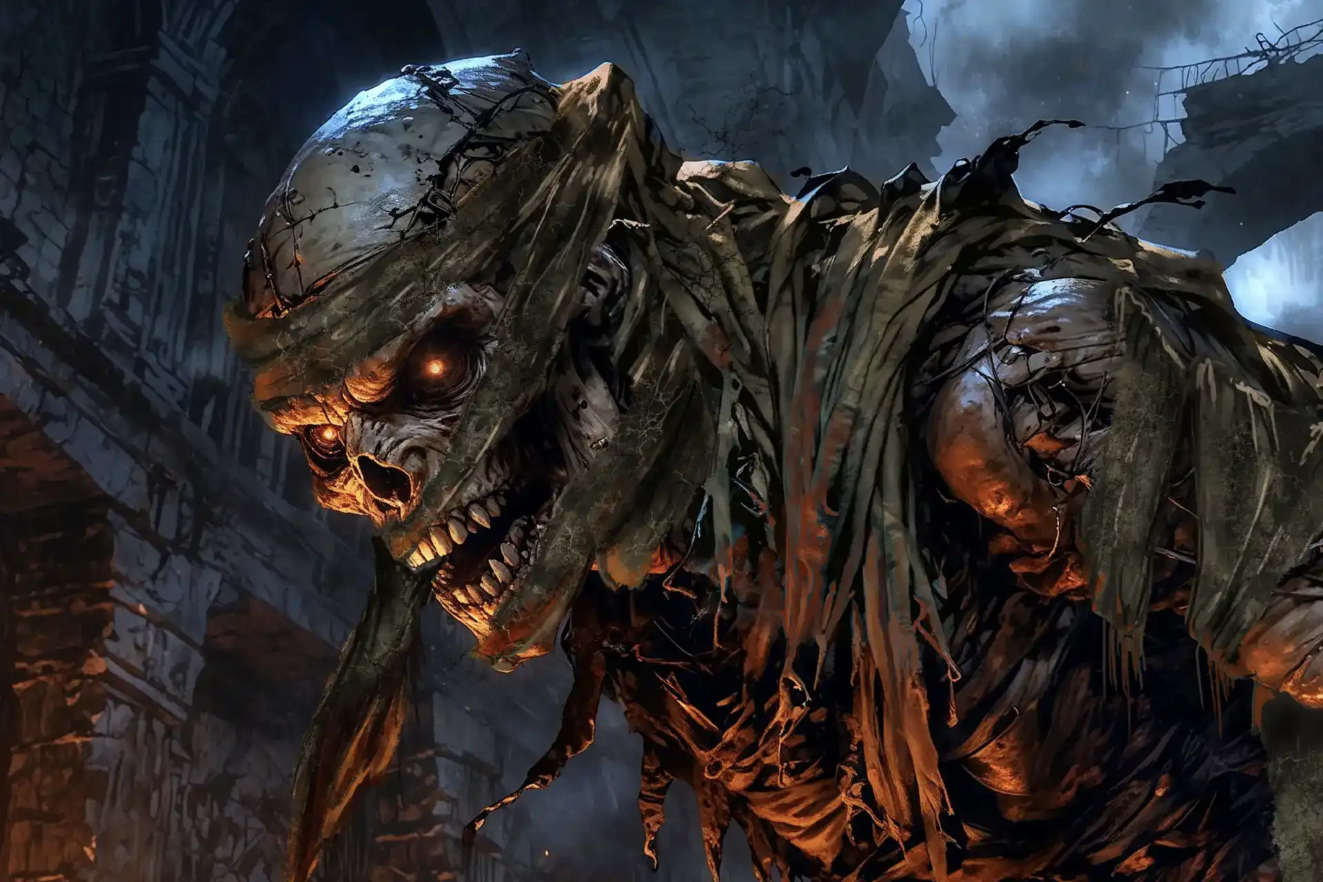 Dread titans colossal dark fantasy concept art portal with epic scale by WickedSickArt Studio