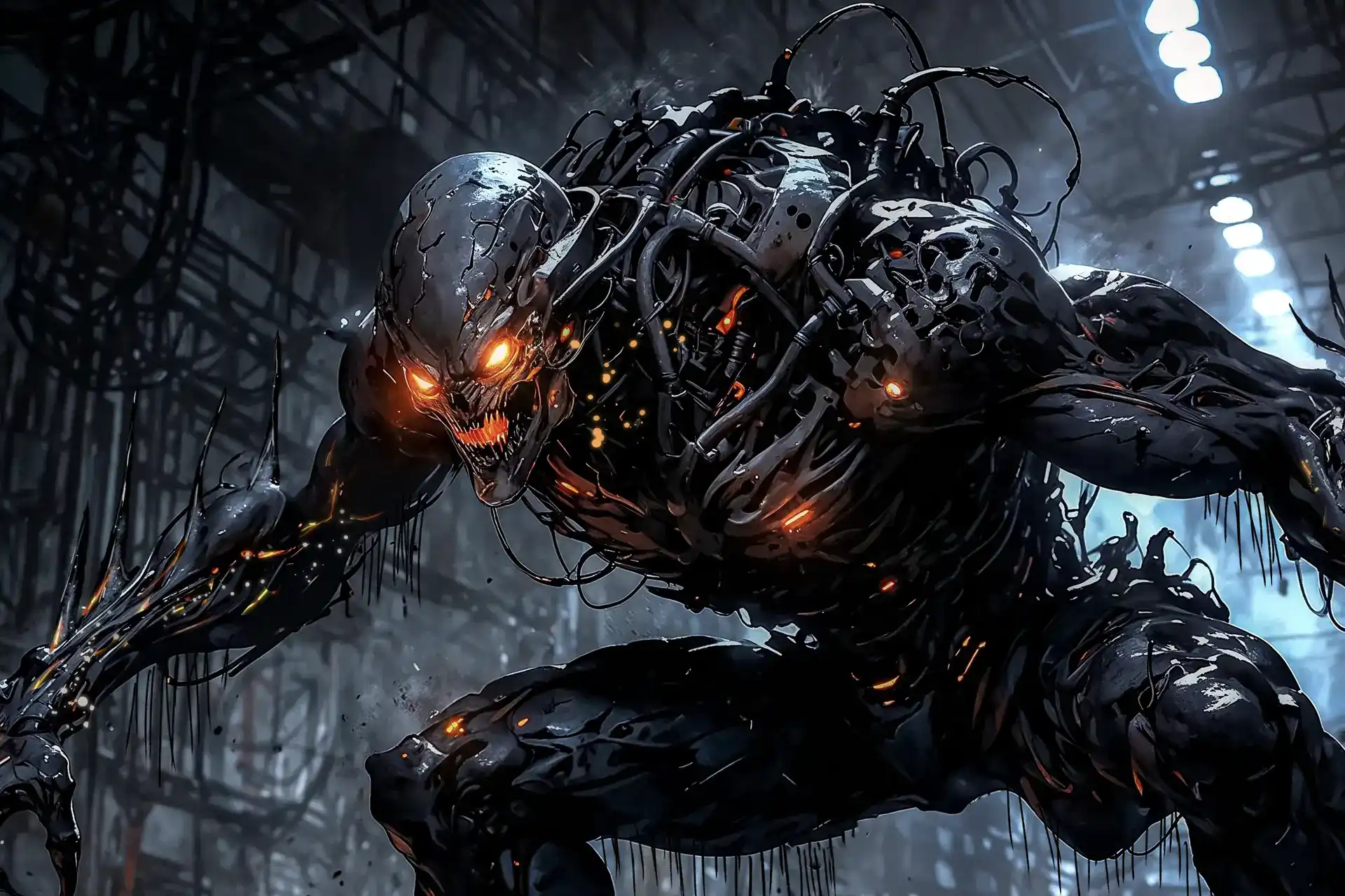 Void and steel futuristic dark sci-fi concept art portal with cold metallic mood by WickedSickArt Studio